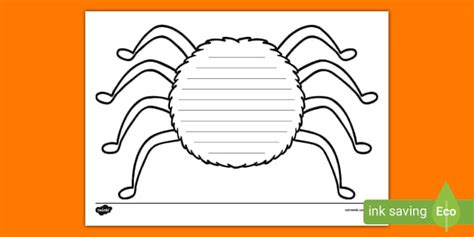 Spider Writing Template
